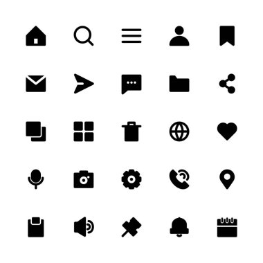 UI UX simgesi seti. Temel UI simgesi seti. Kullanıcı simgesi seti. Simge ayarlandı. Vektör simgeleri.