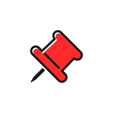 Pin ikonu vektörüne bas. İğne simgesine bas. Pin simgesi.