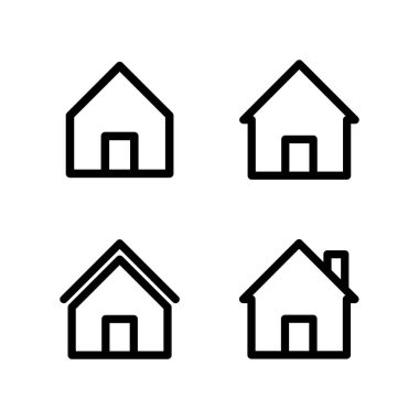 Ev simgesi seti. Ev ikonu. Simge ayarlandı.