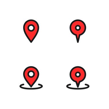 Konum simgesi belirlendi. Konum simgesi ayarlandı. Adres simgesi seti.