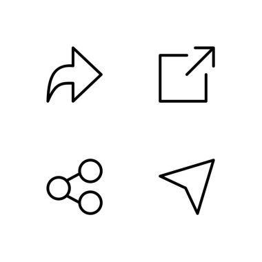 Paylaşım simgesi seti. Simgeyi gönder. Ok simgesi.