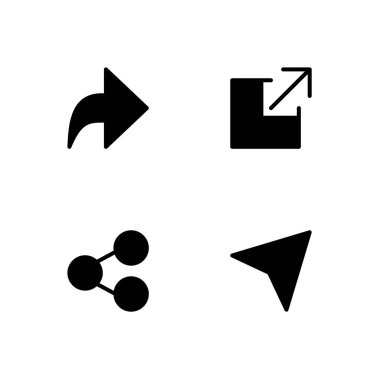 Paylaşım simgesi seti. Simgeyi gönder. Ok simgesi.