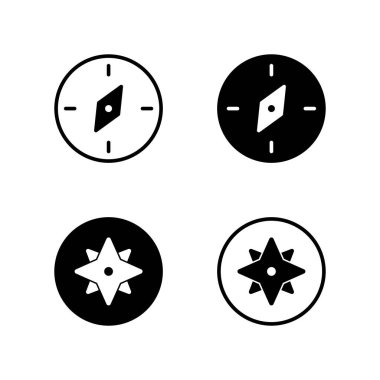 Pusula simgesi ayarlandı. GPS simgesi. Konum vektör simgesi.