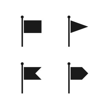 Bayrak simgesi seti. Bayrak simgesi vektörü.