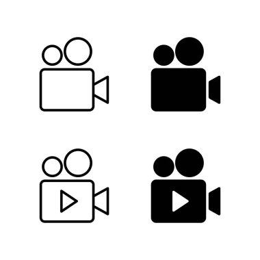 Video simgesi seti. Kamera simgesi. Vektör simgesi.