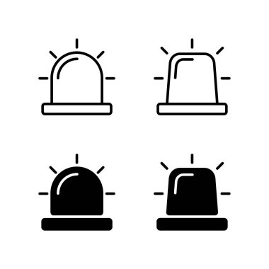 Alarm siren simgesi ayarlandı. Siren simgesi. Acil siren simgesi.