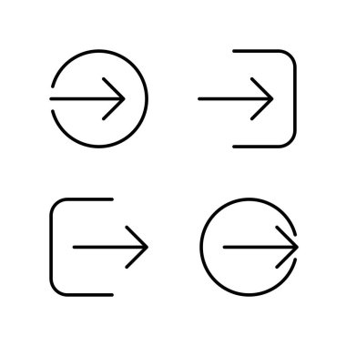 Giriş ve Çıkış simgesi ayarlandı. Giriş, simgeyi girin. Çıkış, Çıkış simgesi. 