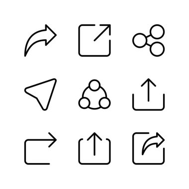 Paylaşım simgesi seti. Ok simgeleri. Simge seti gönder.