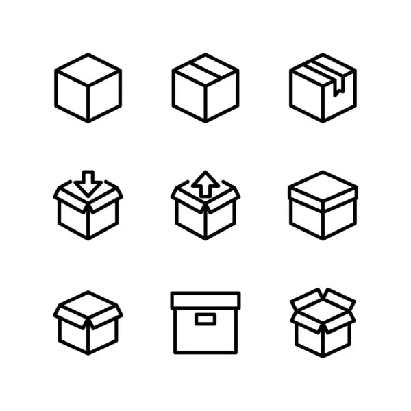 Teslimat kutusu simgesi seti. Kutu simgeleri. Paket simgesi.