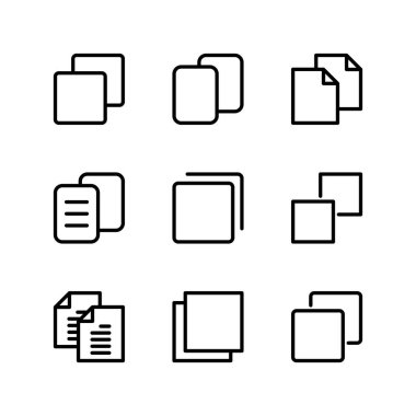 Kopya simgesi ayarlandı. Belge kopyasının simgesi. Kopyalama simgesini bağla.
