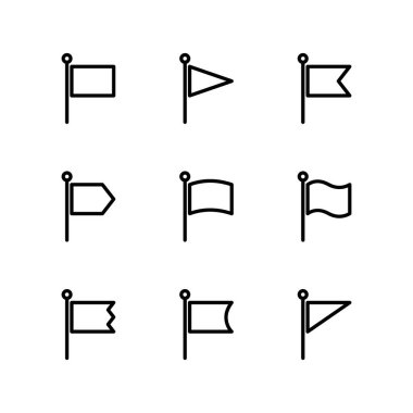 Bayrak simgesi seti. Bayrak simgesi.
