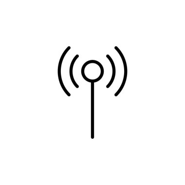 Anten simgesi vektörü. Kule simgesi. Ağ çizgisi simgesi.