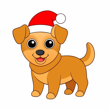 Noel Baba Şapkalı Komik Noel Köpeği