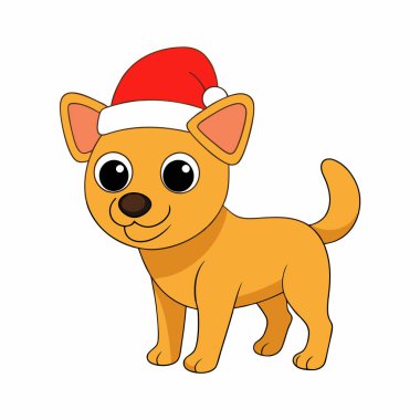 Noel Baba Şapkalı Komik Noel Köpeği