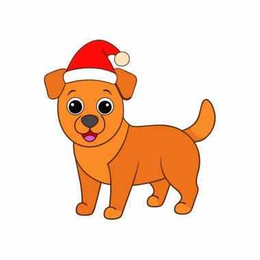 Noel Baba Şapkalı Komik Noel Köpeği