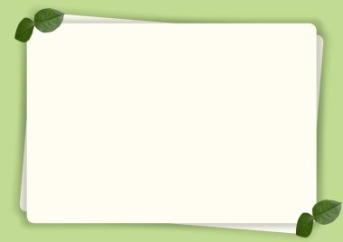 yeşil yaprakları ile beyaz kağıt