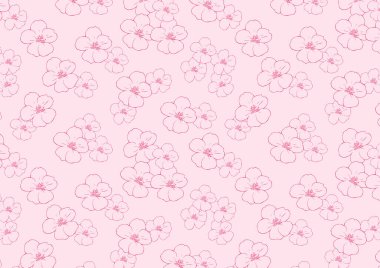 Beyaz arka planda pembe çiçekli kusursuz çiçek deseni. Tekstil, kumaş, duvar kağıdı, ambalaj, tasarım, web için vektör illüstrasyonu.