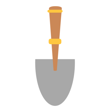 Kürek ikonu vektör illüstrasyonu, bahçe teması