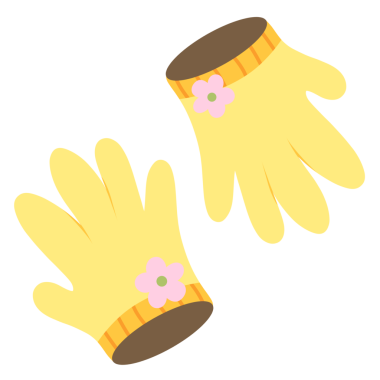 Eldivenlerin çizimi bahçe teması