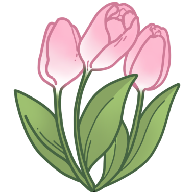 Güzel laleler, illüstrasyon, beyaz arkaplanda vektör.