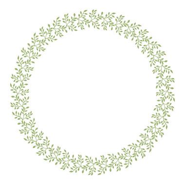 Beyaz arkaplanda yeşil yapraklar var. Çember çerçeve