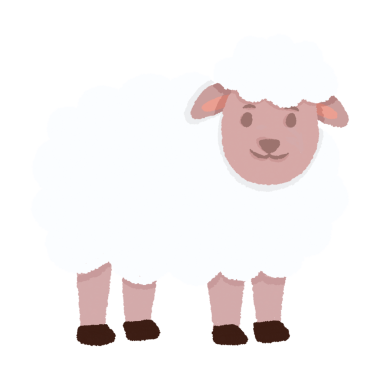 Beyaz arka planda sevimli koyun çizgi film ikonu. Renkli tasarım. vektör illüstrasyonu