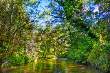 Fransız Occitania 'daki Orbieu Nehri. Kaynağı Aude 'deki Corbires' te..