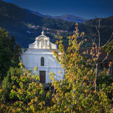 Corsican villages and typical landscapes in France clipart