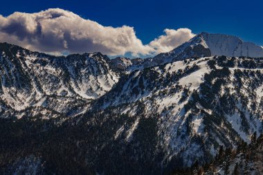 Snowy Mountain Landscape in the Pyrenees in France clipart