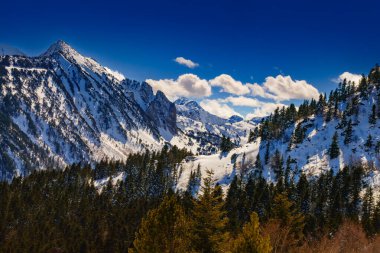 Snowy Mountain Landscape in the Pyrenees in France clipart