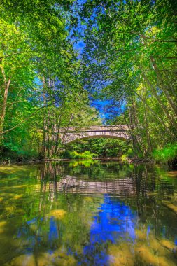 Fransız Occitania 'daki Orbieu Nehri. Kaynağı Aude 'deki Corbires' te..