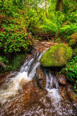 Escouloubres Vadisi 'nin manzarası karın altında, Pireneler' de, Fransa 'da