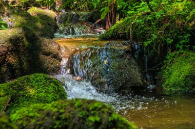 Escouloubres Vadisi 'nin manzarası karın altında, Pireneler' de, Fransa 'da