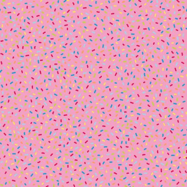 Parti konfetisi, mutfak dekoru, giyim, ev dekorasyonu, yorgan kumaşları veya kağıt ürünleri için mükemmel pembe arka plan dikişsiz desenli bir koordine oluşturur..