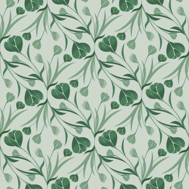 Tek renkli avcı yeşil soyut laleler ogee şeklinde dizayn edilmiş. Ev ya da mutfak dekorasyonu, yorgan ve giysi kumaşları ya da kağıt ürünleri için kusursuz bir desen oluşturuyorlar..