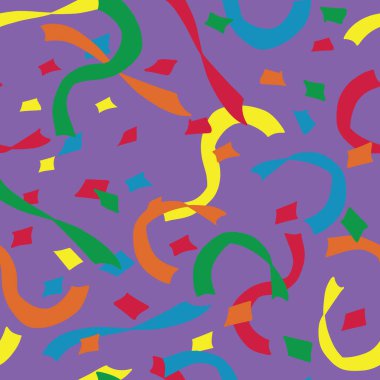 Özel bir olayı kutlamak için mora saçılmış renkli konfeti ev ya da oda dekorasyonu, yorgan ve giysi kumaşları ya da kağıt ürünleri için mükemmel kusursuz bir desen oluşturur..