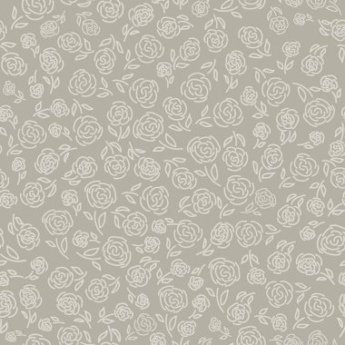 Adaçayı rengi bir arka planda koyu renkli çiçek desenleri ev ya da oda dekorasyonu, yorgan ve giysi kumaşları ya da kağıt ürünleri için mükemmel kusursuz bir desen oluşturur..