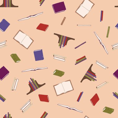 Eski renkli kitaplar arasında soluk turuncu üzerinde yönsüz bir desen oluşturarak ev dekorasyonu, yorgan ve giysi kumaşları ya da kağıt ürünleri için mükemmel bir iz bırakıyor..