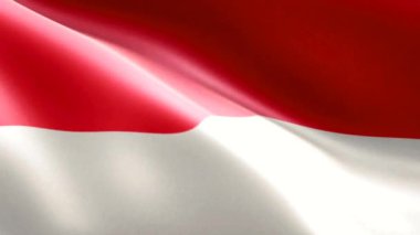 Kırmızı ve Beyaz Endonezya Bayrağı 4K 'nın Zarif Dalgalanması 