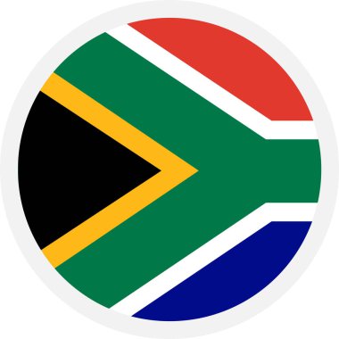 Güney Afrika bayrak vektör yuvarlak ikonu. Şeffaf arkaplanda daire simgesi. Mobil uygulamalar, UI ve web tasarımı için simge. EPS10