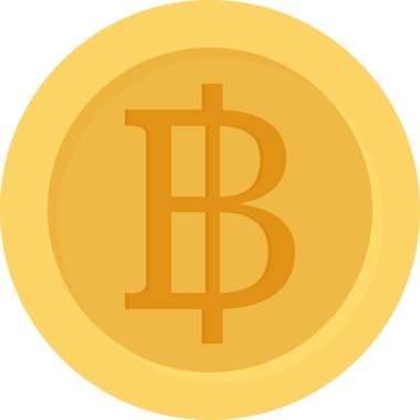 Tayland baht sembollü altın para. Şeffaf arkaplanda vektör simgesi. Mobil uygulamalar, UI ve web tasarımı için simge. EPS10