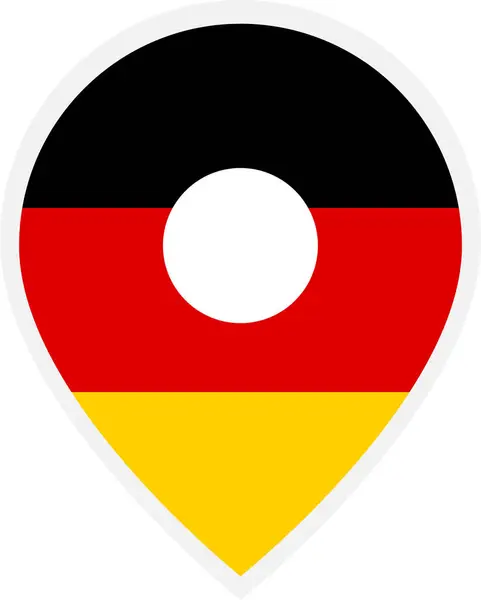 stock vector Location pin with colors of Germany flag. Map marker on transparent background. Vector icon for mobile apps, UI and web design. EPS10