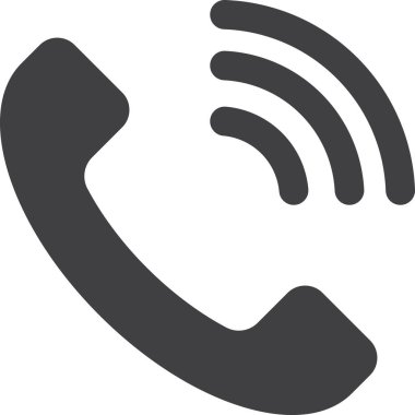 Şeffaf arkaplanda düz bir telefon simgesi. Retro telefon tüpü ve çağrı sembolü.