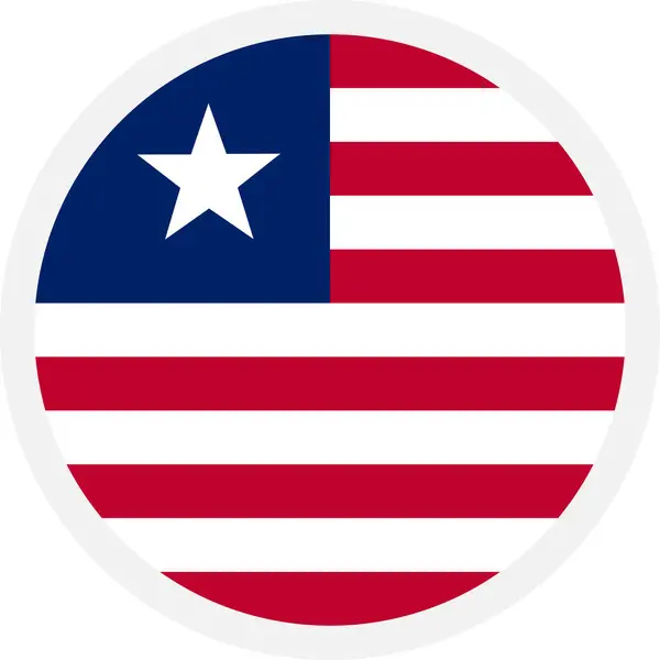 stock vector Flag of Liberia. Circle vector icon on transparent background. Icon for mobile apps, UI and web design. EPS10