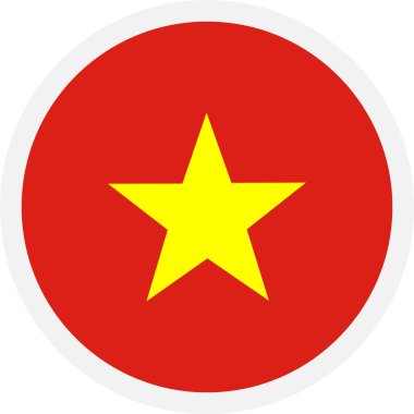 Vietnam Cumhuriyeti 'nin bayrağı. Şeffaf arkaplanda yuvarlak simge