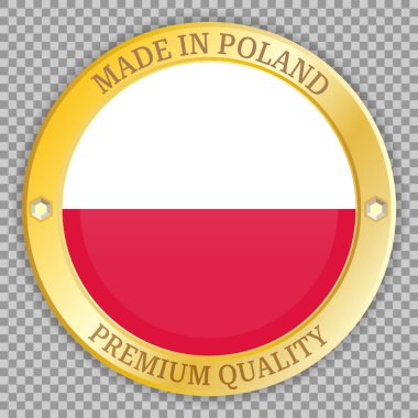 Polonya yapımı altın rozet. Altında gölge olan kaliteli rozet.