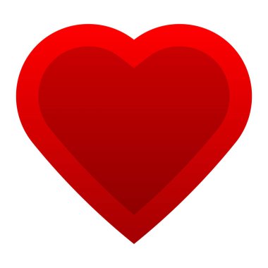 Kırmızı kalp sembolü. Beyaz arkaplanda izole edilmiş canlı kırmızı kalp şekli