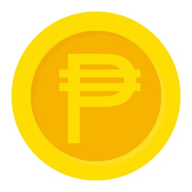 Altın peso madeni para. Mobil uygulamalar, UI veya web tasarımı için düz vektör simgesi