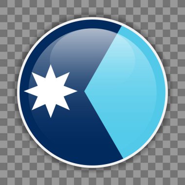 Minnesota 'nın parlak, yuvarlak bayrağı. Mobil uygulamalar, UI veya web tasarımı için simge