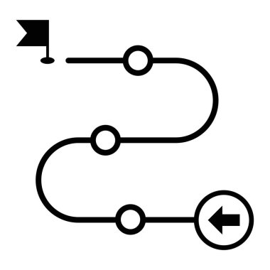 Ürün yol haritası tasarımı konsepti. Çizgi sanatı tarzı. Vektör resmi, EPS10